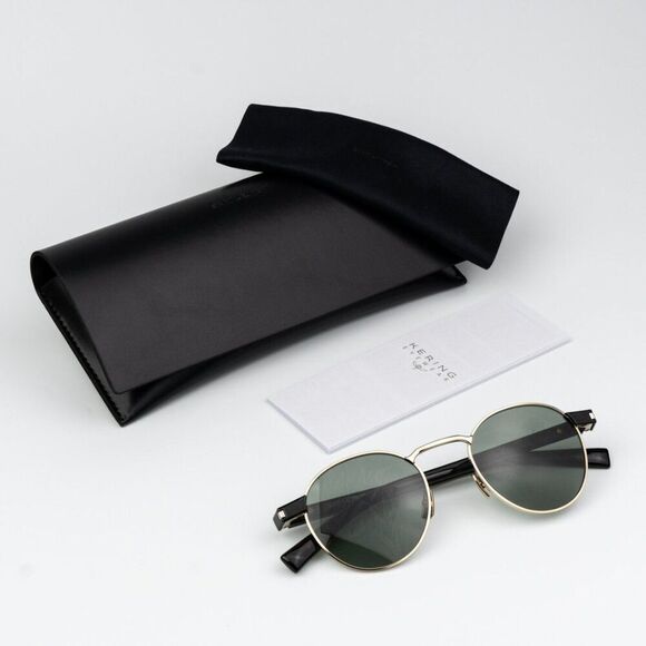 NEW Saint Laurent SL707 002 Gold Havana Green Oval Unisex Sunglasses - Picture 11 of 12